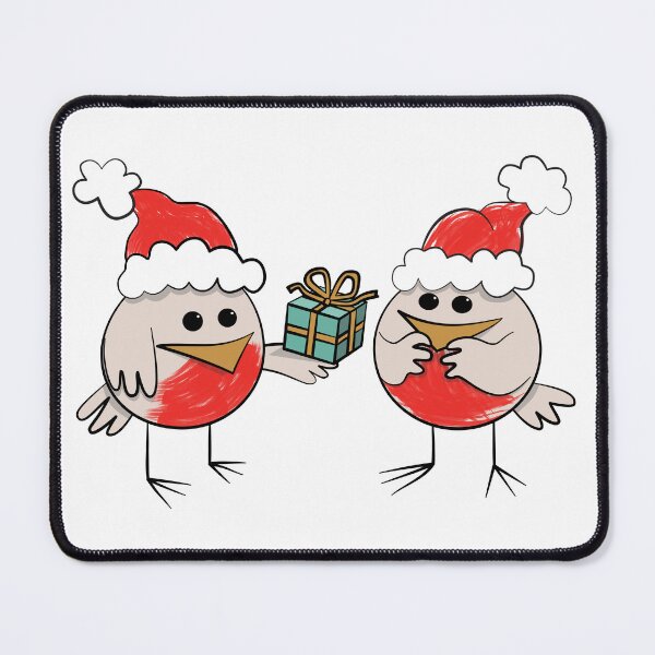 Item preview, Cute Christmas robins giving gifts designed and sold by Moorcatstudio.