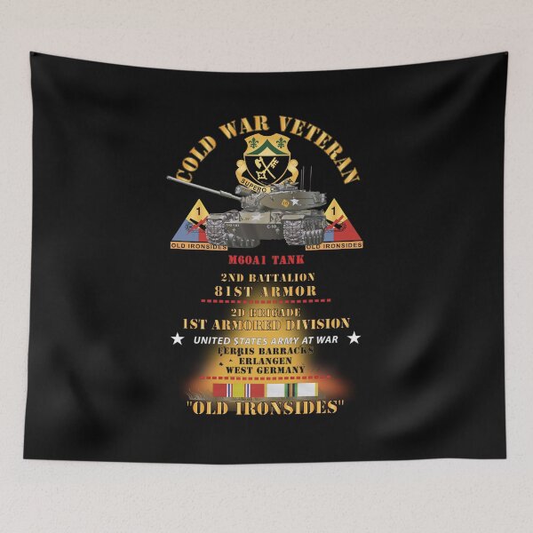 Item preview, 2nd Bn, 81st Armor, 1st Armored Division - Ferris Bks, Erlangen, Germany - M60A1 Tank  - Old Ironsides w Fire - w DUI - COLD X 300 designed and sold by Military Insignia Products.