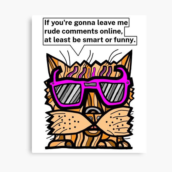 "If you're gonna leave me rude comments online, at least be smart or funny." Canvas Print