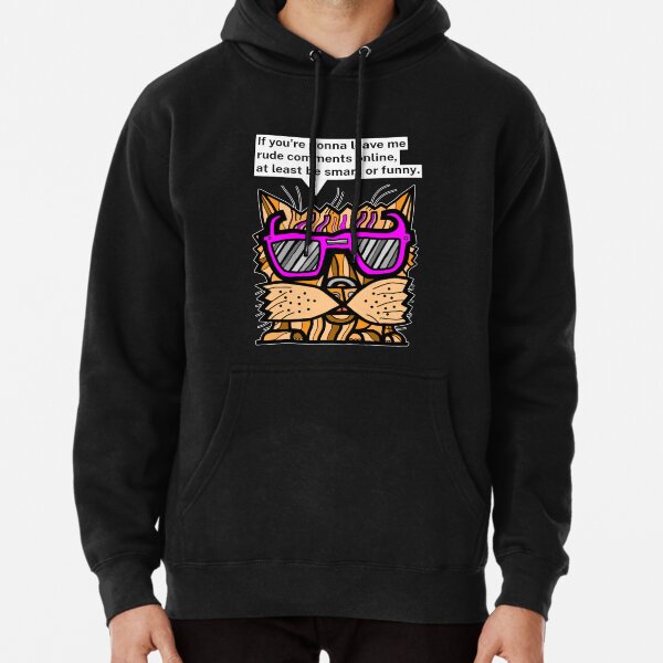 "If you're gonna leave me rude comments online, at least be smart or funny." Pullover Hoodie