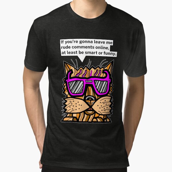 "If you're gonna leave me rude comments online, at least be smart or funny." Tri-blend T-Shirt