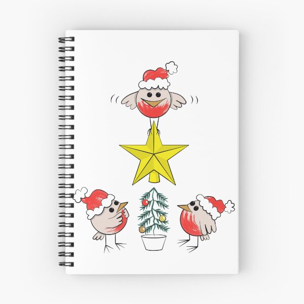 Item preview, Cute robins decorating a Christmas tree designed and sold by Moorcatstudio.