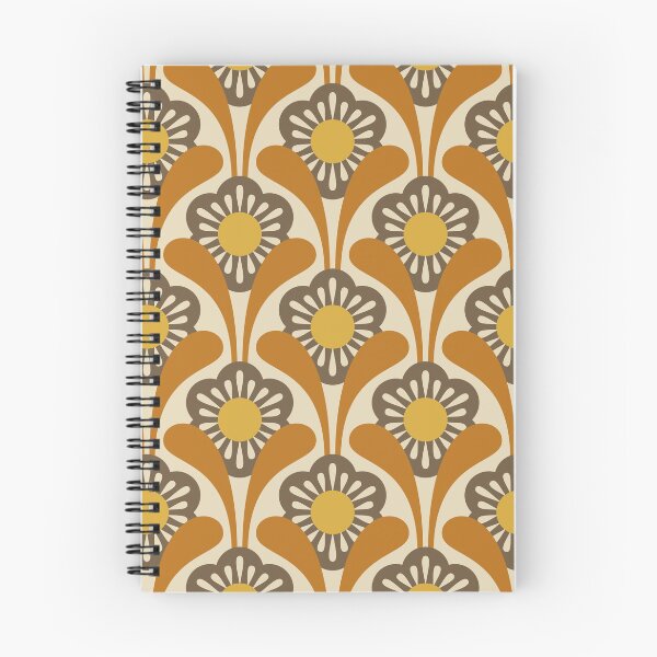 Item preview, KF 0311 C - Vintage Retro Daisy 70s Floral Pattern in Orange Brown Yellow designed and sold by KhakiFinch.