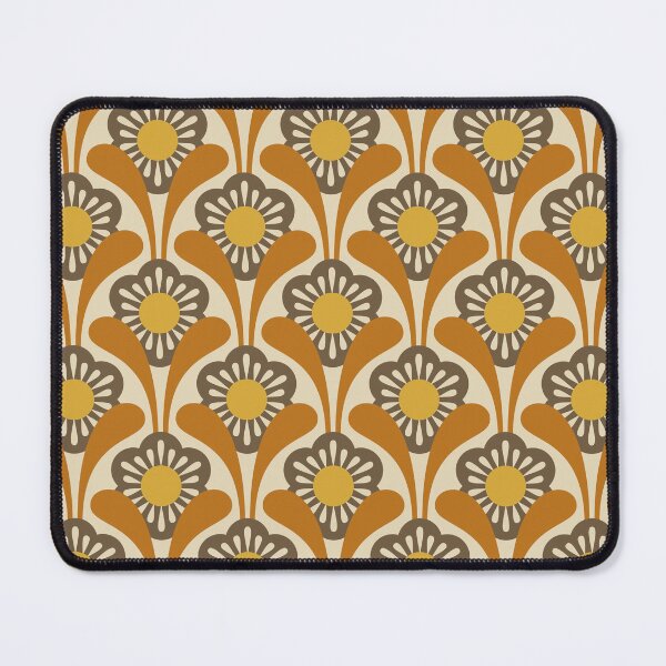 Item preview, KF 0311 C - Vintage Retro Daisy 70s Floral Pattern in Orange Brown Yellow designed and sold by KhakiFinch.