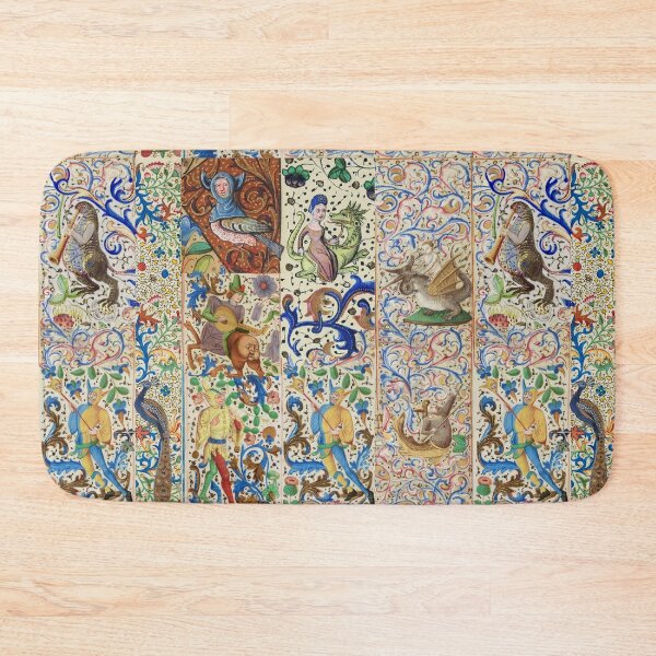 Item preview, WEIRD MEDIEVAL BESTIARY PLAYING MUSICAL INSTRUMENTS AMONG FLOWERS AND JESTERS designed and sold by BulganLumini.