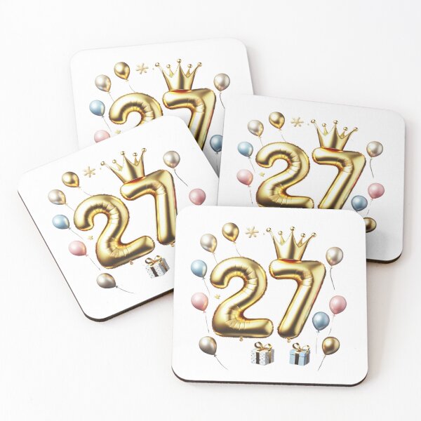 Item preview, Golden Balloon Number 27 with Crown and Birthday Party Decorations designed and sold by momo9981.