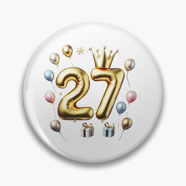 Item preview, Golden Balloon Number 27 with Crown and Birthday Party Decorations designed and sold by momo9981.