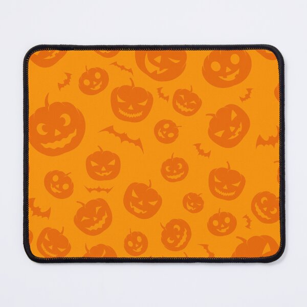Item preview, pumpkin orange and bats pattern designed and sold by Cine Merch.