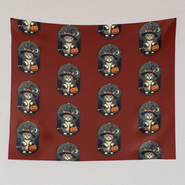 Item preview, Trick or Treating Kitten in Witch Costume – Cute Halloween Kitten Design designed and sold by Claw Prod Co.
