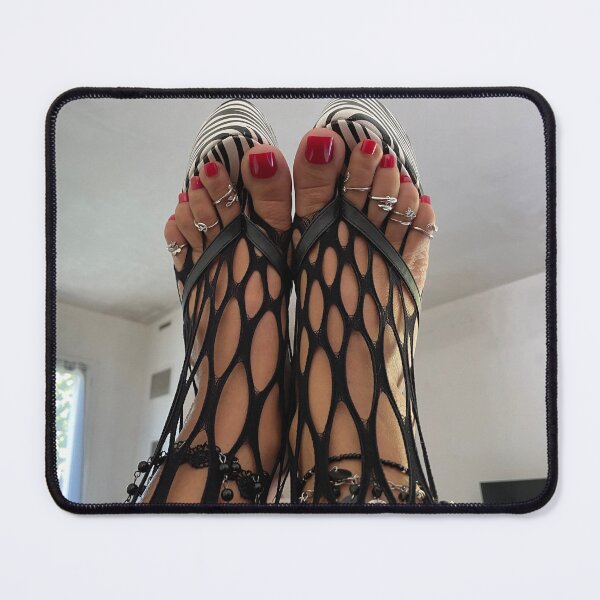 Item preview, My feet with fishnet in platform highheel flipflops designed and sold by AuxpiedsdemaDo.