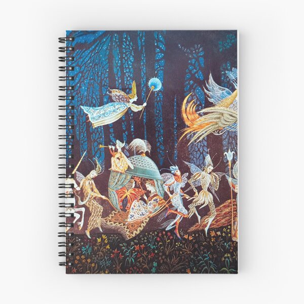 Item preview, 'The Fairy Procession' (Thorn Rose Storybook Cover) by Errol Le Cain, 1977. HD Remastered Vibrant Fairytale Illustration with Witch designed and sold by Arwen-Art.