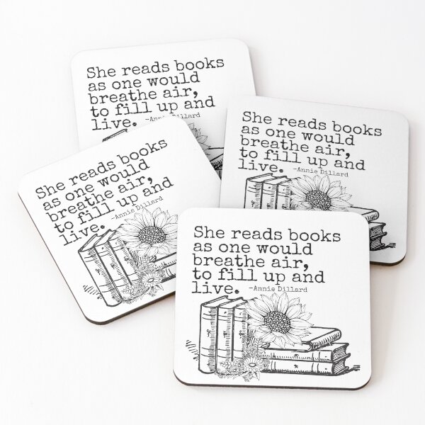 Item preview, She Reads Books As One Would Breathe Air designed and sold by LibraryCore.