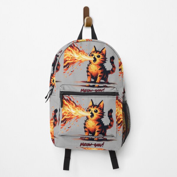 Item preview, Meow-Gon: Fiery Cat Spewing Flames - Fun Design designed and sold by Slick-Waffles.