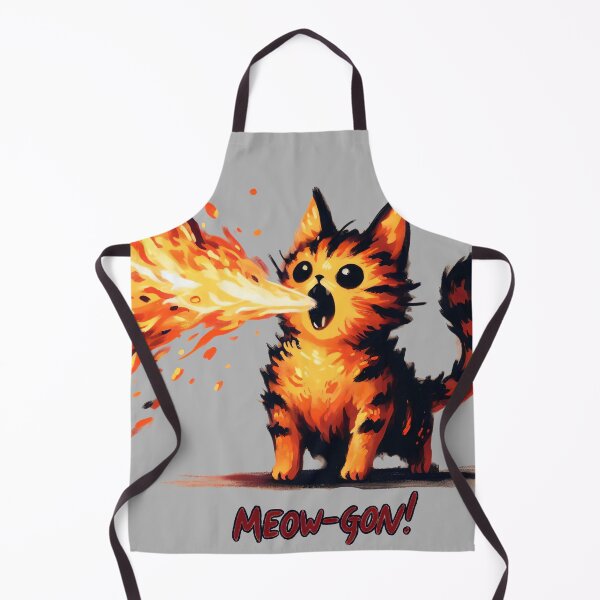 Item preview, Meow-Gon: Fiery Cat Spewing Flames - Fun Design designed and sold by Slick-Waffles.