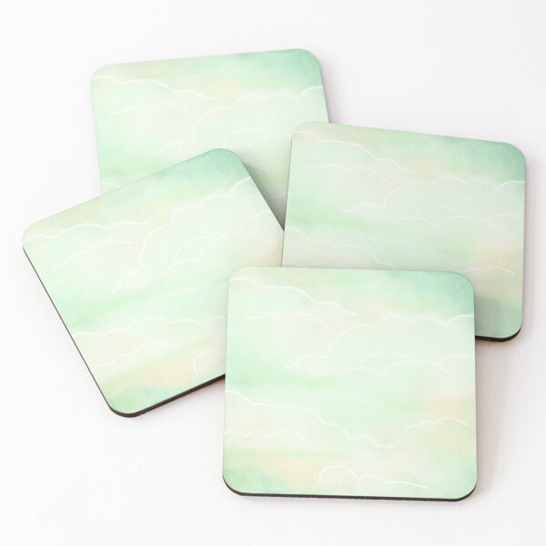 Item preview,  Pastel Greens with cloud outlines designed and sold by ClearAndHappy.