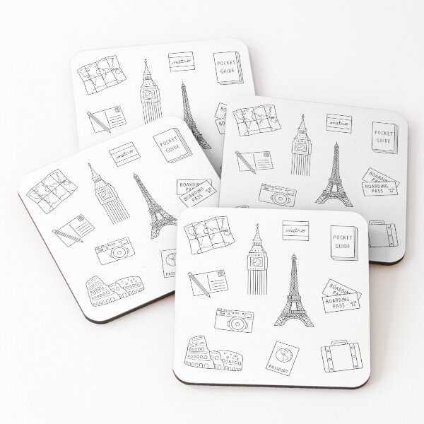 Item preview, World Travel Line Drawings #2 designed and sold by KatePetersonArt.