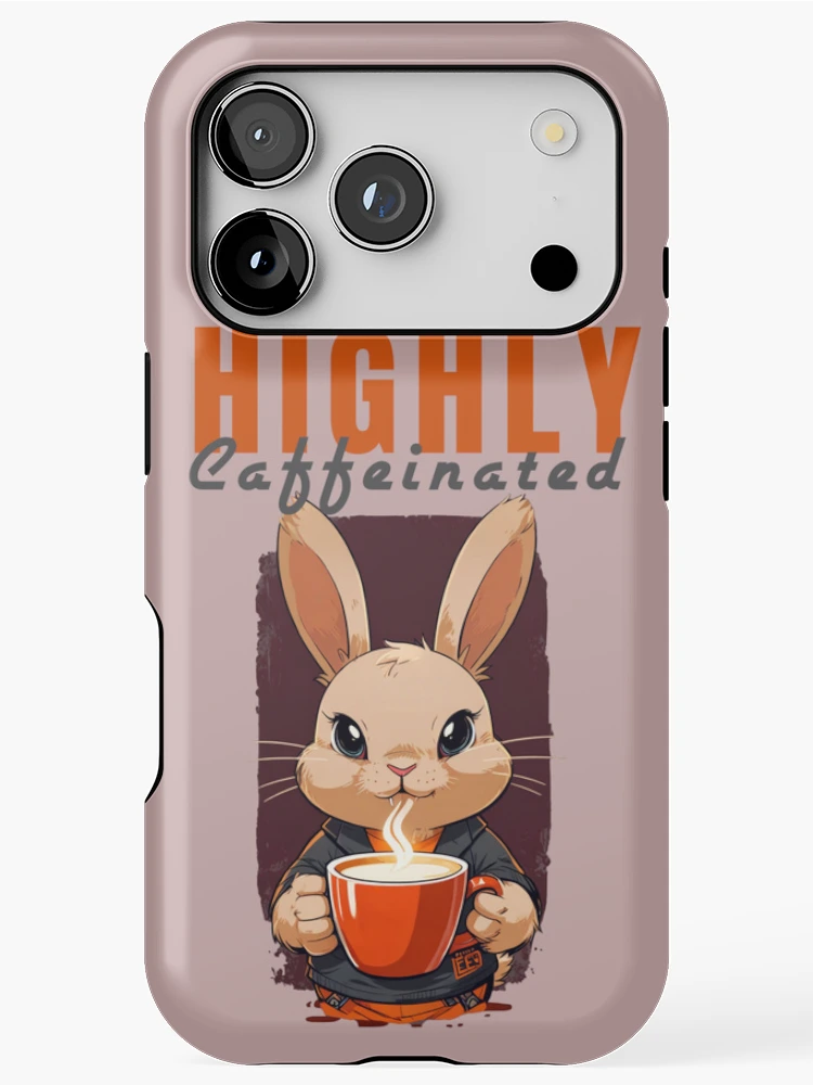 Thumbnail 1 of 4, iPhone Case, Highly Caffeinated Rabbit! designed and sold by La Loca.
