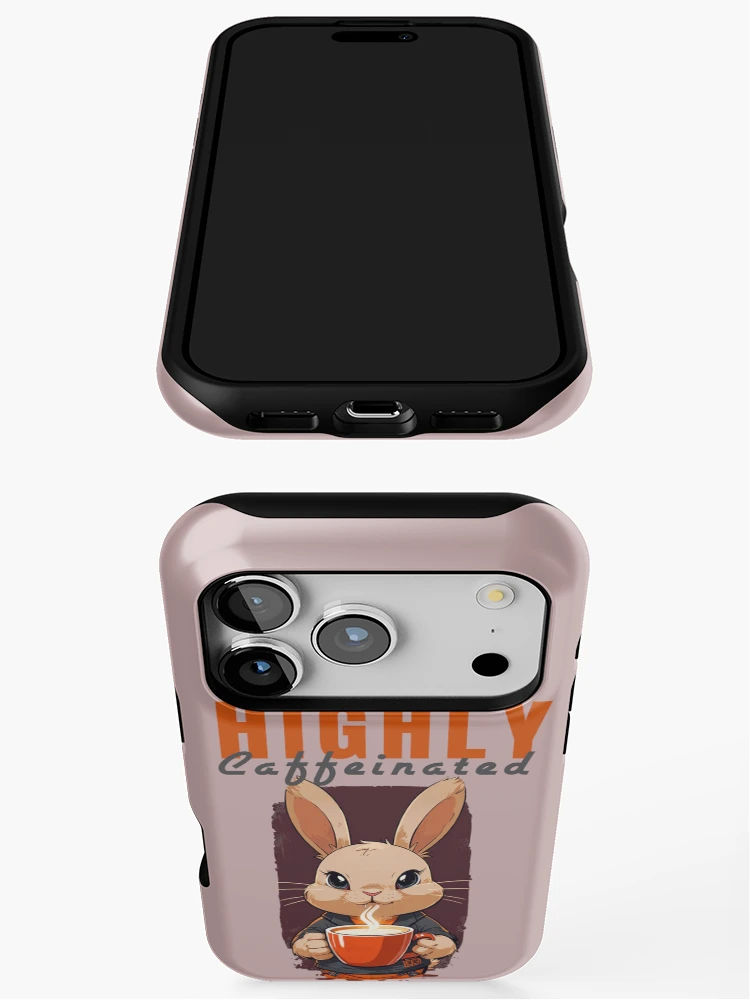 Thumbnail 3 of 4, iPhone Case, Highly Caffeinated Rabbit! designed and sold by La Loca.