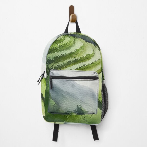 Item preview, Curving Japanese Rice Terraces – Watercolor Landscape Art designed and sold by solynneart.