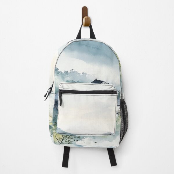 Item preview, Chinese Mountain Village – Watercolor Landscape Art designed and sold by solynneart.