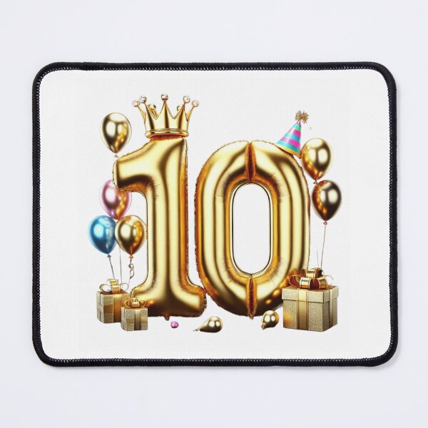 Item preview, Golden Balloon Number 10 with Crown and Birthday Party Decorations designed and sold by momo9981.