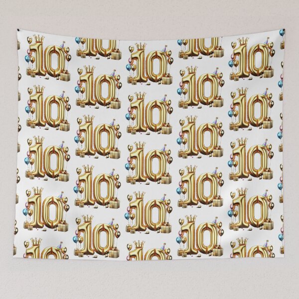 Item preview, Golden Balloon Number 10 with Crown and Birthday Party Decorations designed and sold by momo9981.