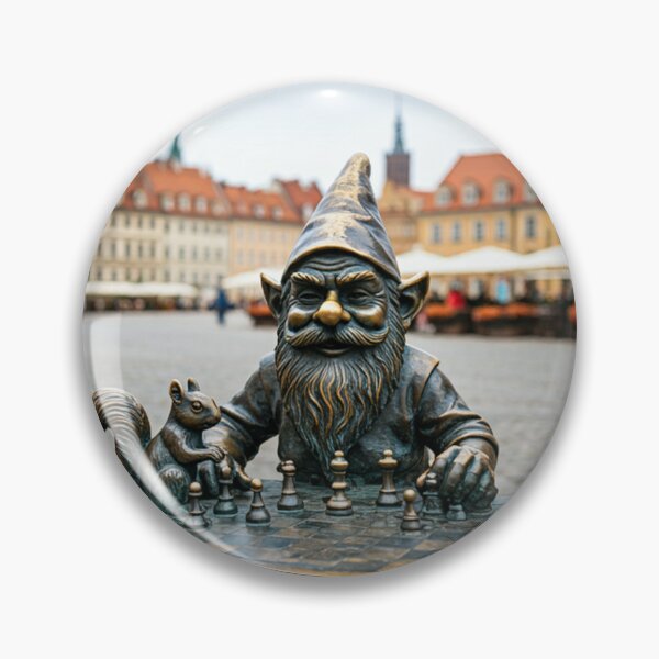 Item preview, Thinking of Wroclaw - Gnome Playing Chess With Squirrel designed and sold by Purrfecta.