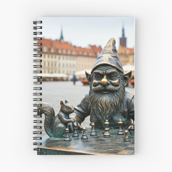 Item preview, Thinking of Wroclaw - Gnome Playing Chess With Squirrel designed and sold by Purrfecta.