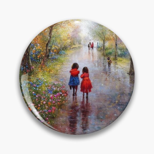 Item preview, Abstract art! Kids walking in a drizzle. designed and sold by Josejuju.