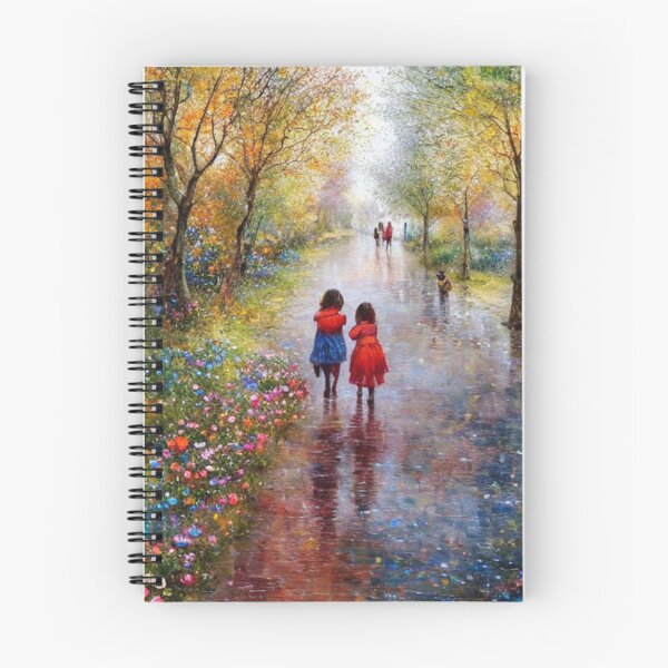 Item preview, Abstract art! Kids walking in a drizzle. designed and sold by Josejuju.