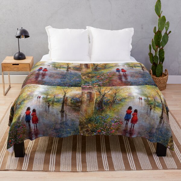Item preview, Abstract art! Kids walking in a drizzle. designed and sold by Josejuju.