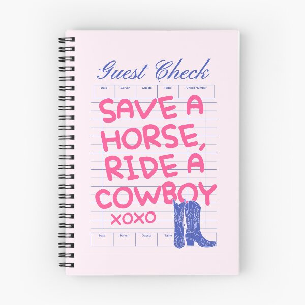 Item preview, save a horse ride a cowboy - bookish pink guest check  designed and sold by catdiasart.