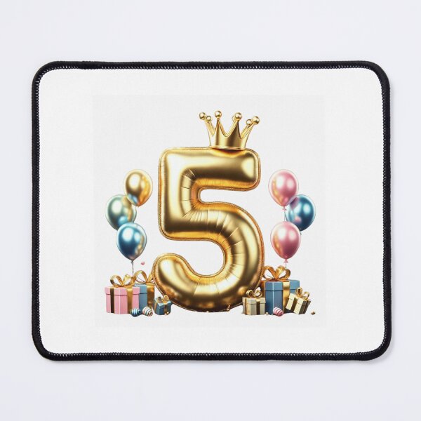 Item preview, Golden Balloon Number 5 with Crown and Birthday Party Decorations designed and sold by momo9981.