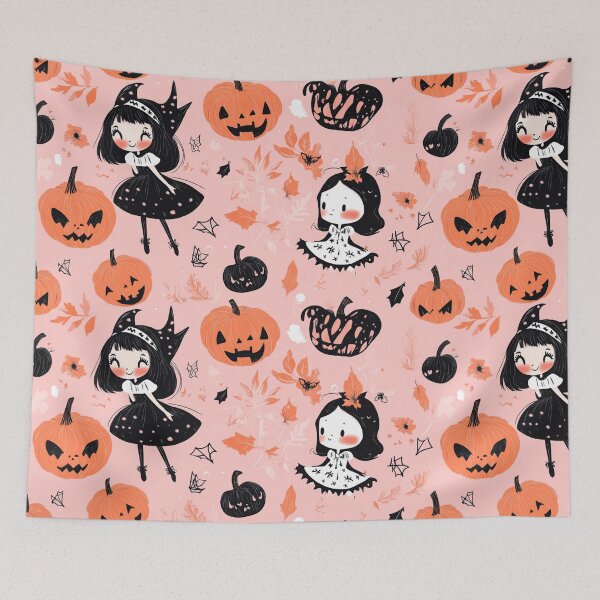 Item preview, Halloween Cuties Pink Pattern designed and sold by Wisdi.