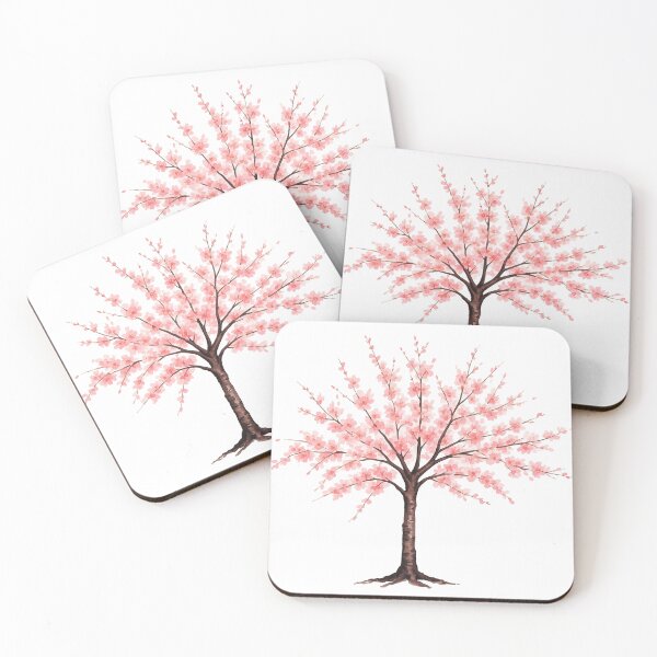 Item preview, The serene beauty of a pink cherry blossom tree stands against a minimalist background, capturing the essence of spring and renewal. designed and sold by prkpuriku.