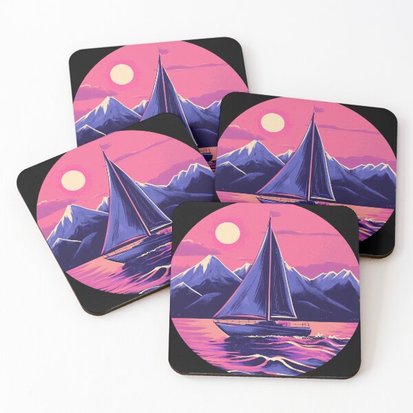 Item preview, Sailboat at sunrise with ocean and mountains designed and sold by Reklama Studio.