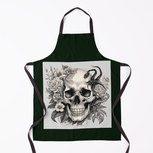 Item preview, Skull with a spider snake and flowers designed and sold by Atarac.