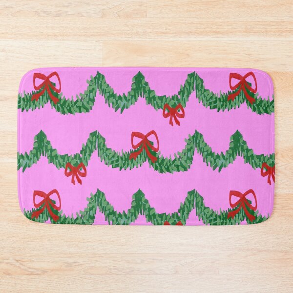 Item preview, Pink and Green Christmas Garland with Red Bow Pattern designed and sold by pink-cowboy.