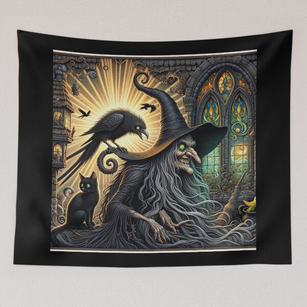 Item preview, Halloween - Twilight Witch and her Shadow Creatures designed and sold by LegademaArt.