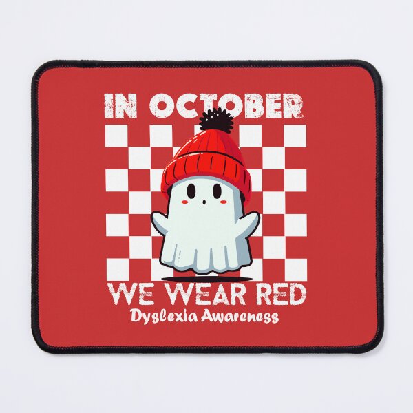 Item preview, I Wear Red Dyslexia Awareness Month Ghost Halloween designed and sold by AxelBrook.