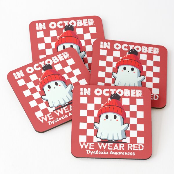 Item preview, I Wear Red Dyslexia Awareness Month Ghost Halloween designed and sold by AxelBrook.