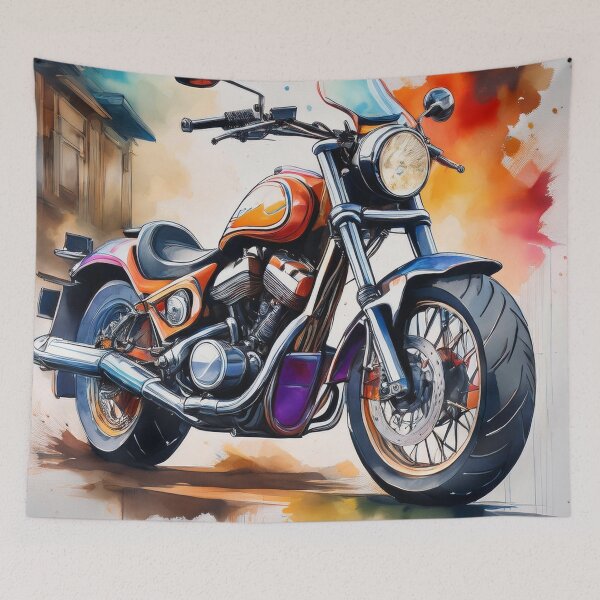 Artikelvorschau, Lebendige Aquarell-Motorradkunst entworfen und verkauft von RaiyaTees.