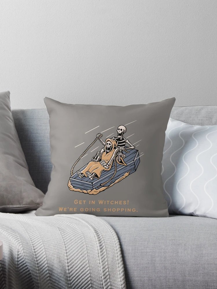 Thumbnail 1 of 4, Pillow, Get In Witches! designed and sold by ReeReeDesigns.