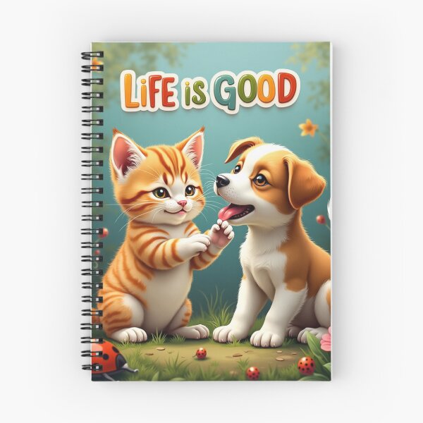 Item preview, Kitten and Puppy enjoying Life designed and sold by InkExpression.