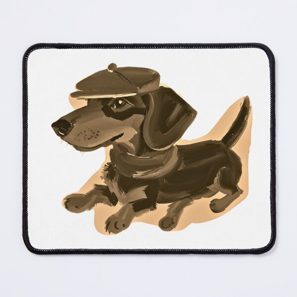 Item preview, vintage dachshund with a beret designed and sold by Jessystile.