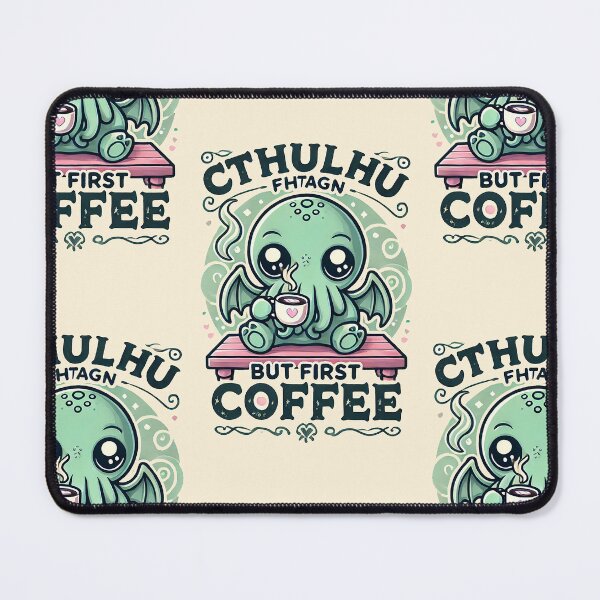 Item preview, Cthulhu fhtagn but first coffee cute kawaii designed and sold by headlessdreamer.