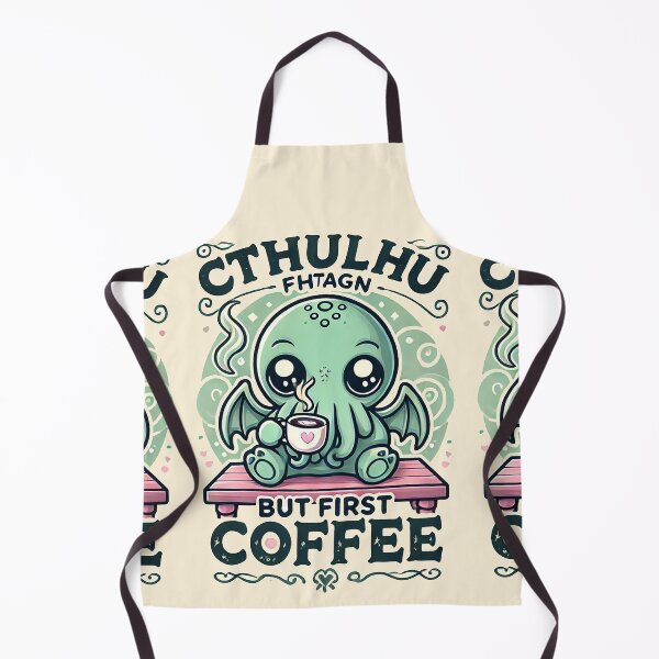 Item preview, Cthulhu fhtagn but first coffee cute kawaii designed and sold by headlessdreamer.