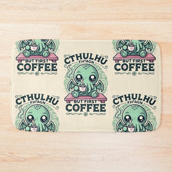 Item preview, Cthulhu fhtagn but first coffee cute kawaii designed and sold by headlessdreamer.