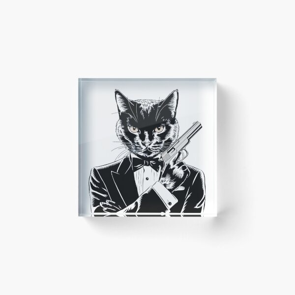 Item preview, Special cat agent wearing suit and bow tie designed and sold by LostForSpace.