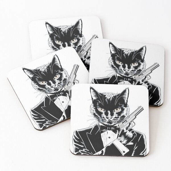Item preview, Special cat agent wearing suit and bow tie designed and sold by LostForSpace.